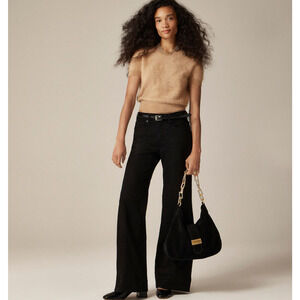 J.Crew Low-Rise Denim Trouser in 1996 semi-stretch Wide Leg Jean Black Size 31T